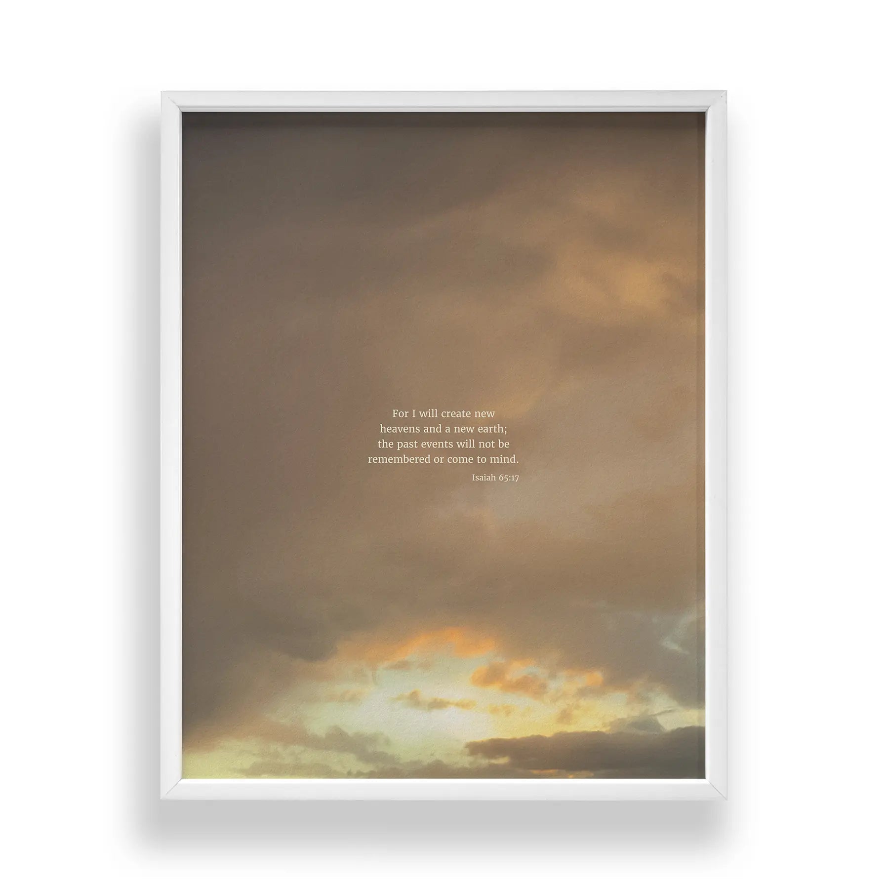 Isaiah 65:17 CSB - Heaven & Nature Co. Scripture Print - Standard 11x14 Frame Mockup
