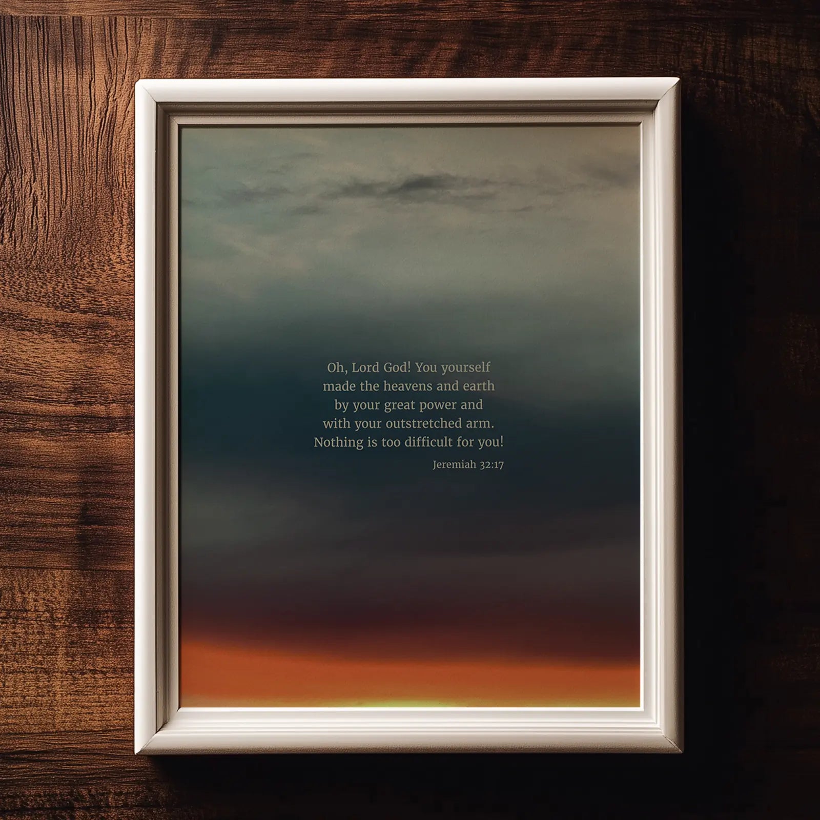 Jeremiah 32:17 CSB - Heaven & Nature Co. Scripture Print - Lifestyle