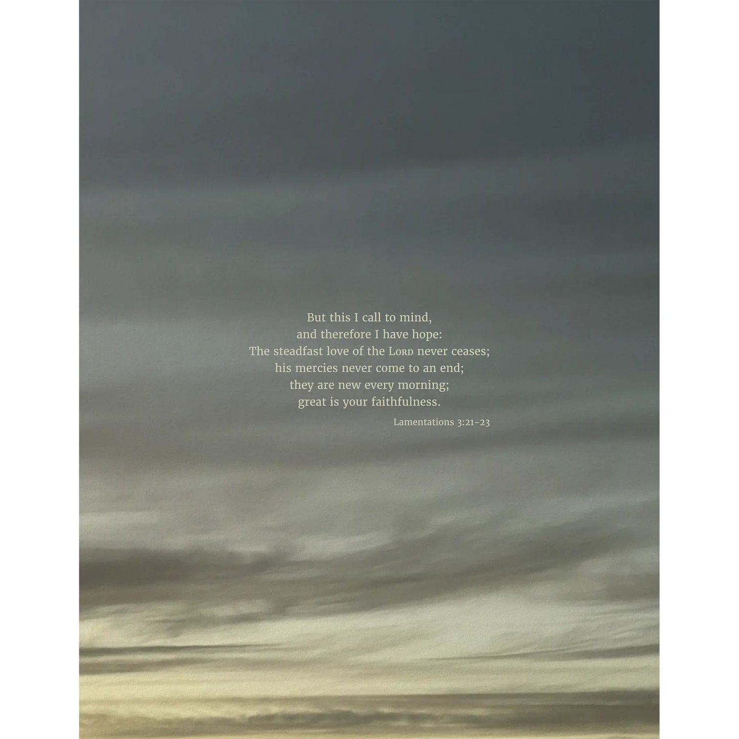 Lamentations 3:21-23 ESV - Heaven & Nature Co. Scripture Print - 11x14 No Frame