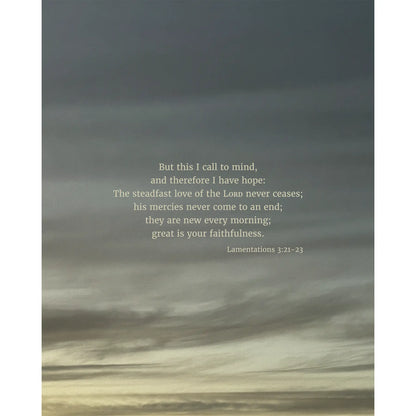Lamentations 3:21-23 ESV - Heaven & Nature Co. Scripture Print - 8x10 No Frame