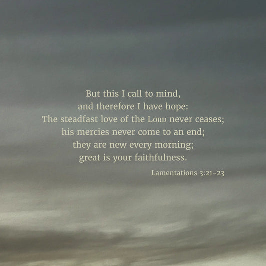 Lamentations 3:21-23 ESV - Heaven & Nature Co. Scripture Print - Close Up