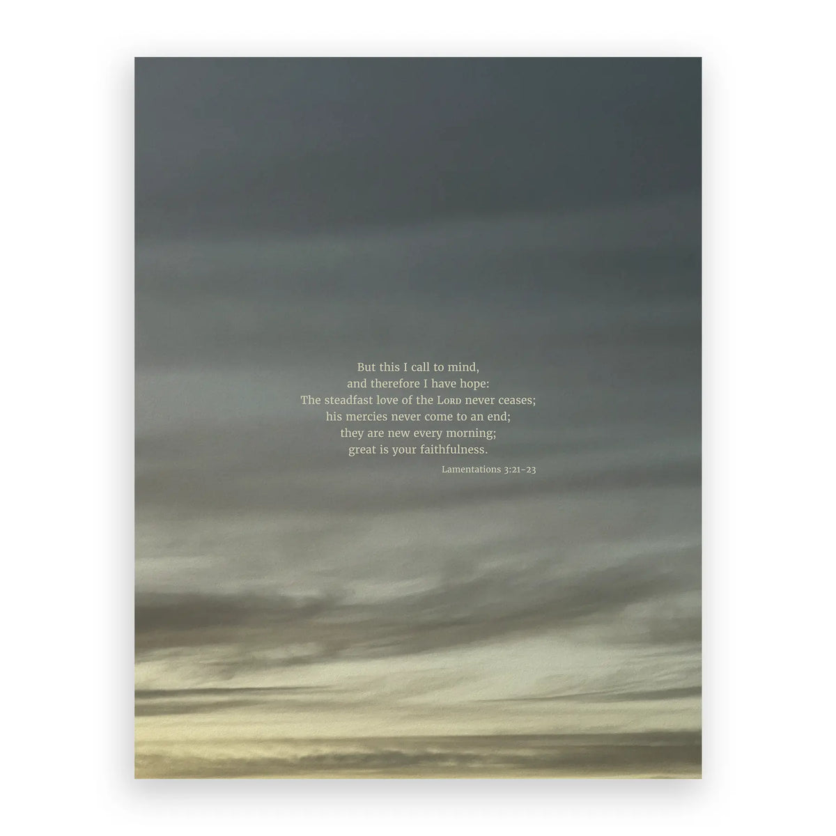 Lamentations 3:21-23 ESV - Heaven & Nature Co. Scripture Print - 11x14 No Frame