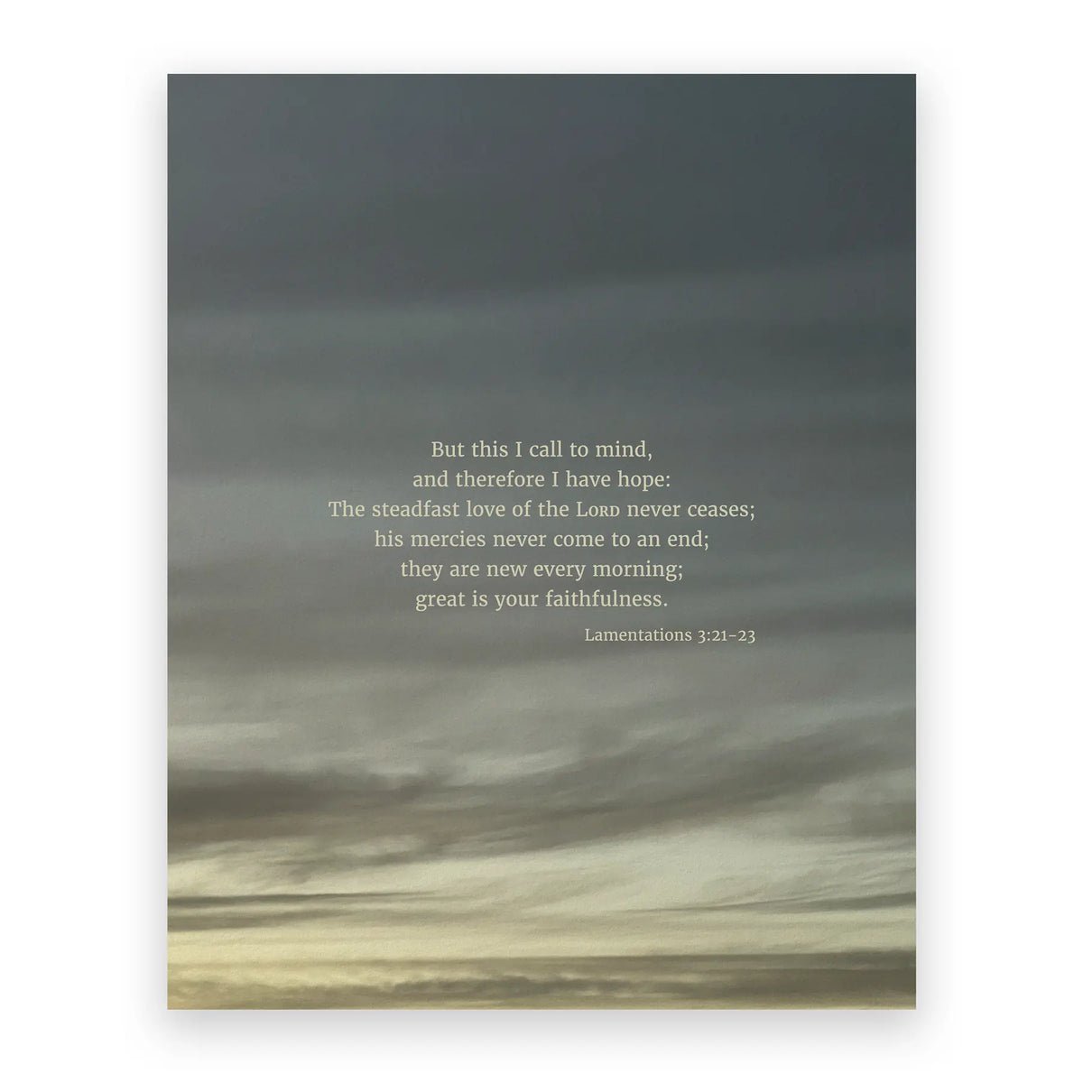 Lamentations 3:21-23 ESV - Heaven & Nature Co. Scripture Print - 8x10 No Frame