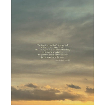 Lamentations 3:24-26 ESV - Heaven & Nature Co. Scripture Print - 11x14 No Frame