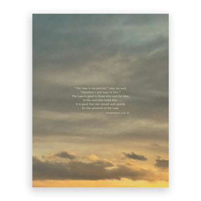 Lamentations 3:24-26 ESV - Heaven & Nature Co. Scripture Print - 11x14 No Frame