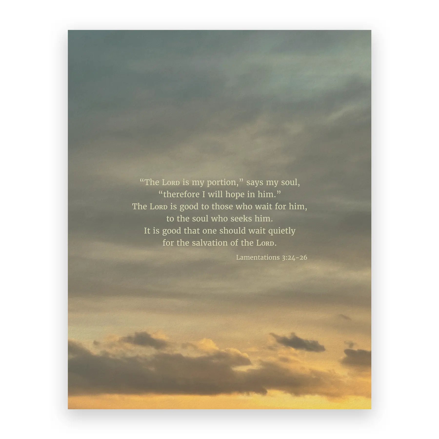 Lamentations 3:24-26 ESV - Heaven & Nature Co. Scripture Print - 8x10 No Frame