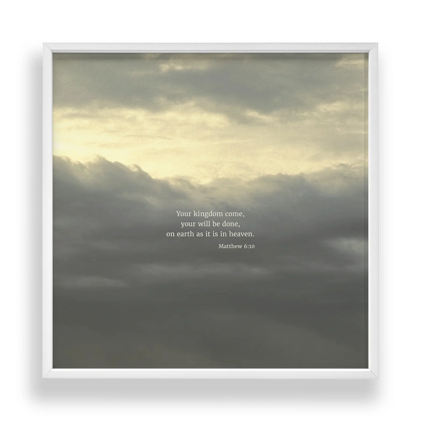Matthew 6:10 ESV - Heaven & Nature Co. Scripture Print - Standard 10x10 Frame Mockup