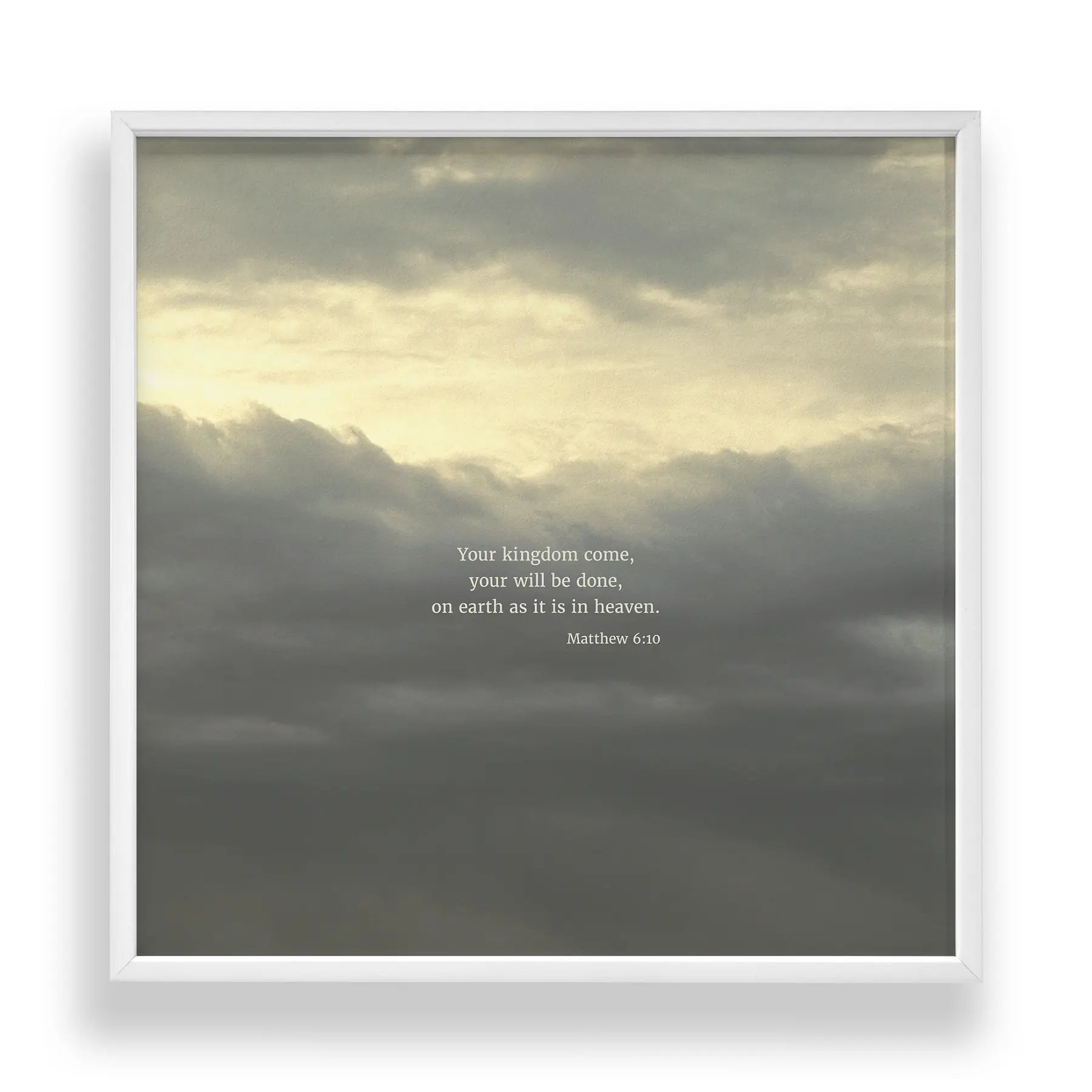 Matthew 6:10 ESV - Heaven & Nature Co. Scripture Print - Standard 10x10 Frame Mockup