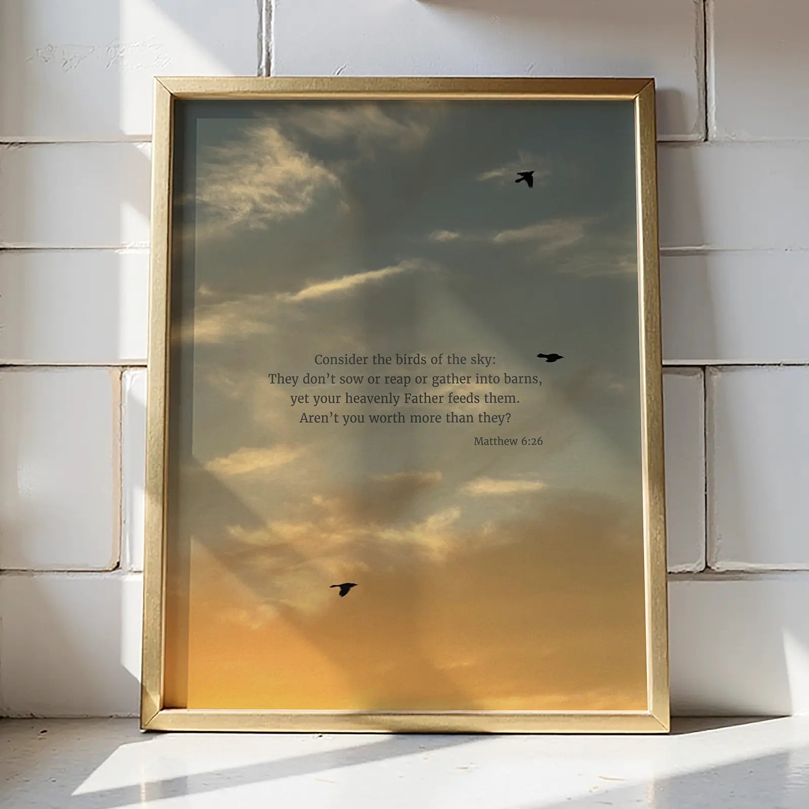 Matthew 6:26 CSB - Heaven & Nature Co. Scripture Print - Lifestyle