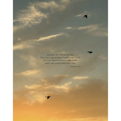 Matthew 6:26 CSB - Heaven & Nature Co. Scripture Print - 11x14 No Frame