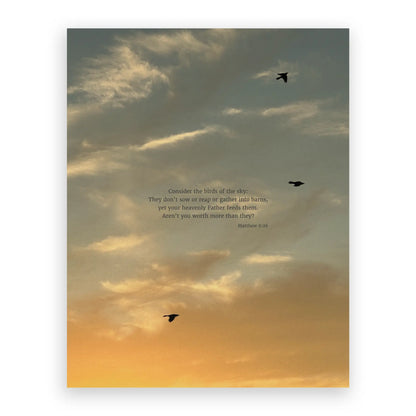 Matthew 6:26 CSB - Heaven & Nature Co. Scripture Print - 11x14 No Frame