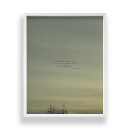 Micah 7:7 CSB - Heaven & Nature Co. Scripture Print - Standard 11x14 Frame Mockup