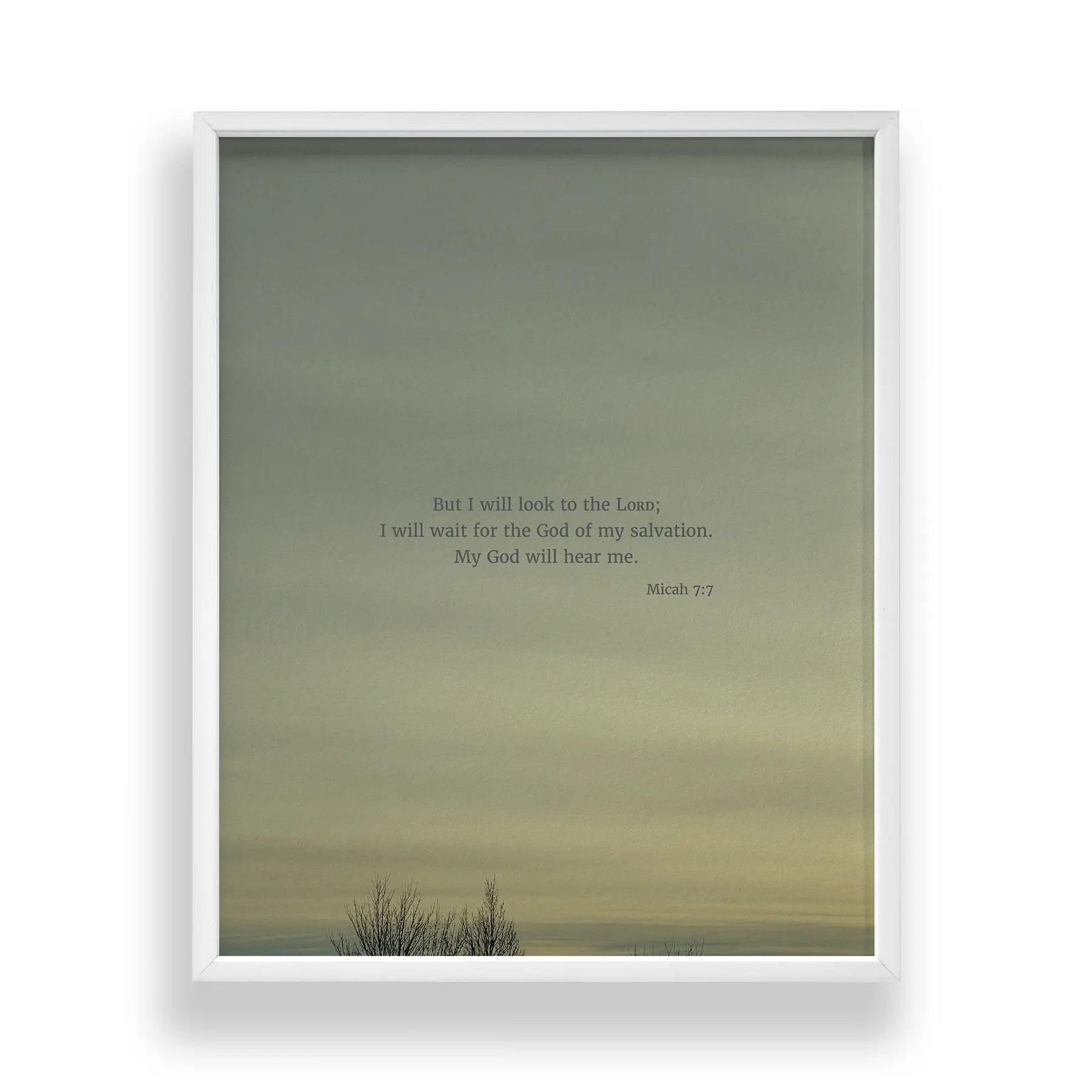 Micah 7:7 CSB - Heaven & Nature Co. Scripture Print - Standard 8x10 Frame Mockup