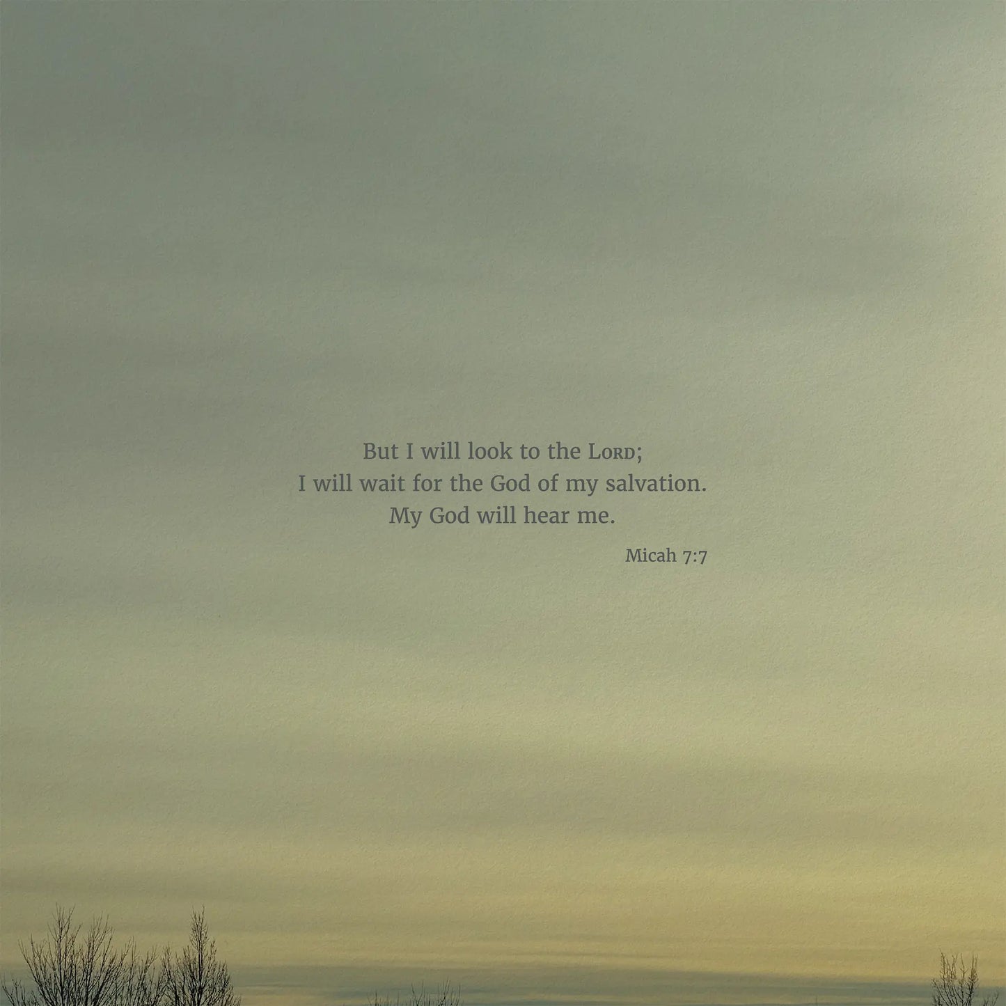 Micah 7:7 CSB - Heaven & Nature Co. Scripture Print - 10x10 No Frame