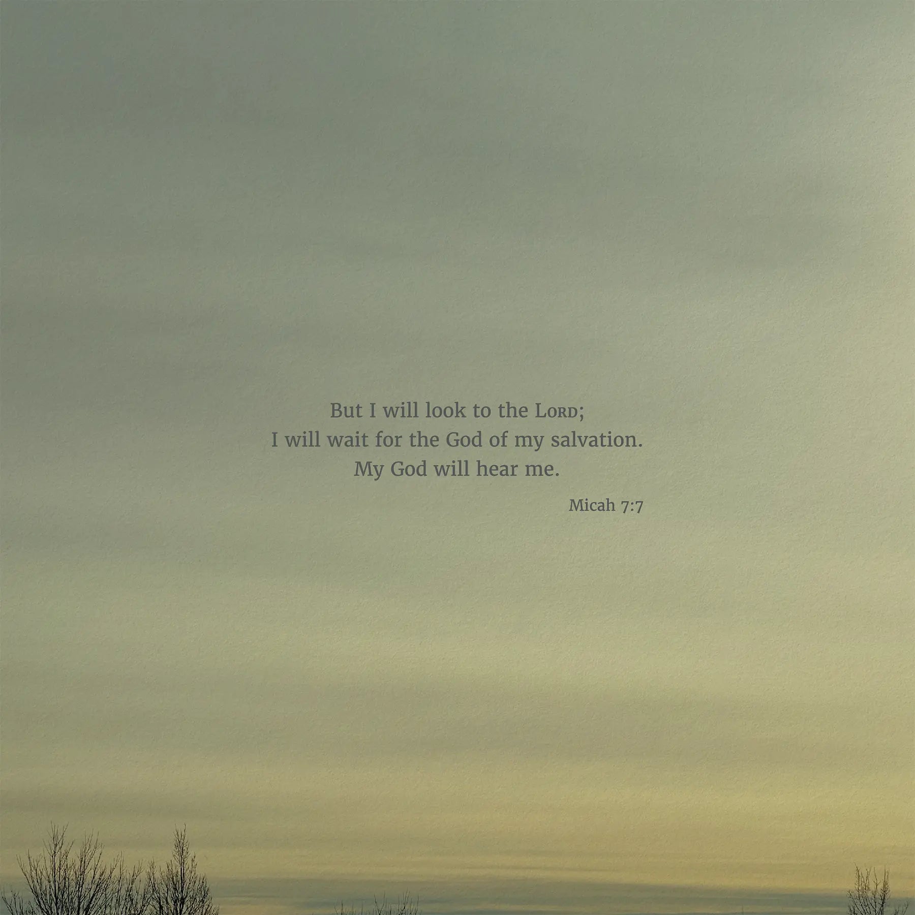 Micah 7:7 CSB - Heaven & Nature Co. Scripture Print - 10x10 No Frame