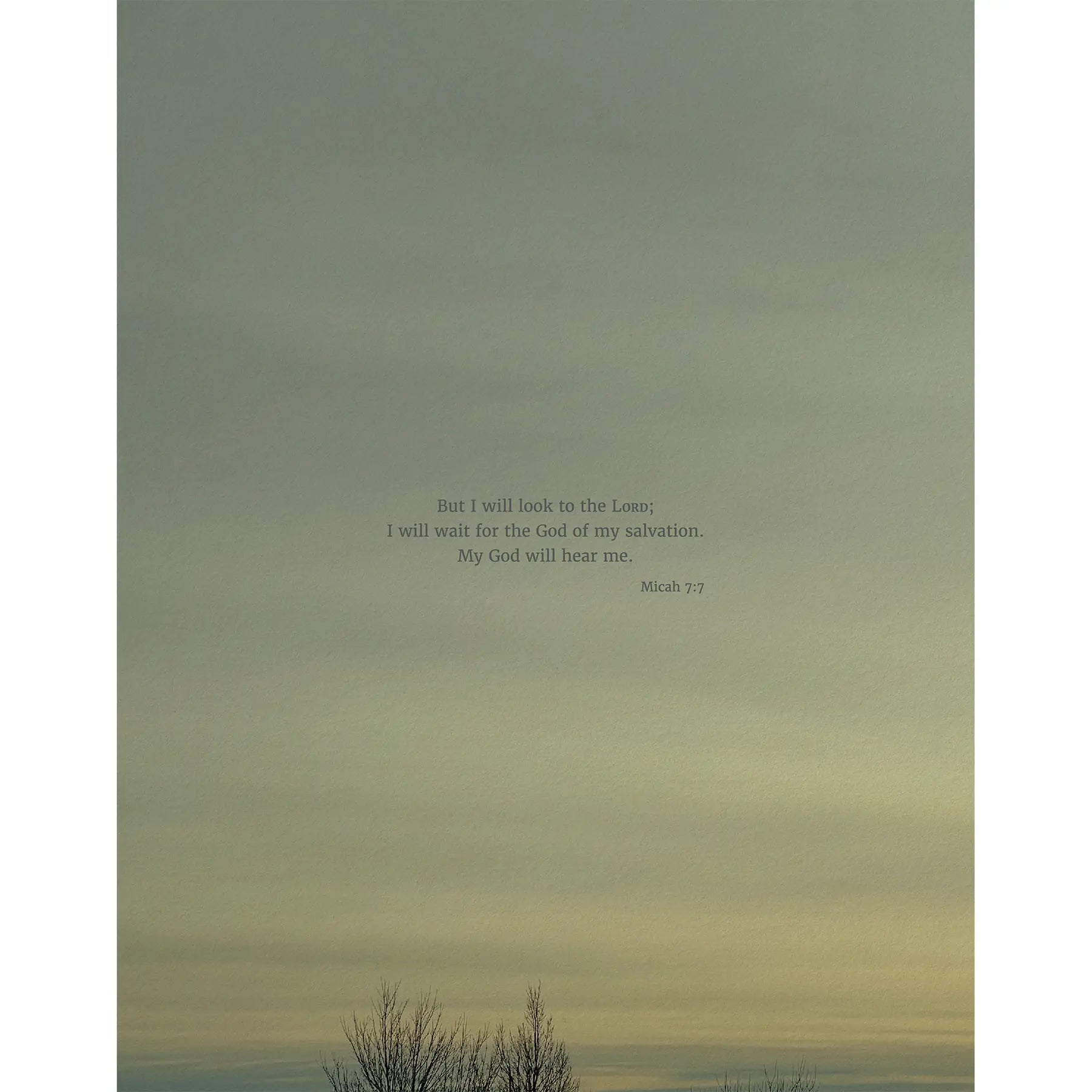 Micah 7:7 CSB - Heaven & Nature Co. Scripture Print - 11x14 No Frame