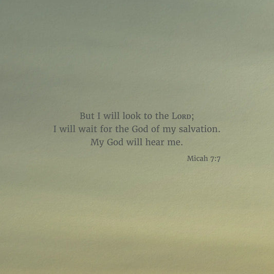 Micah 7:7 CSB - Heaven & Nature Co. Scripture Print - Close Up
