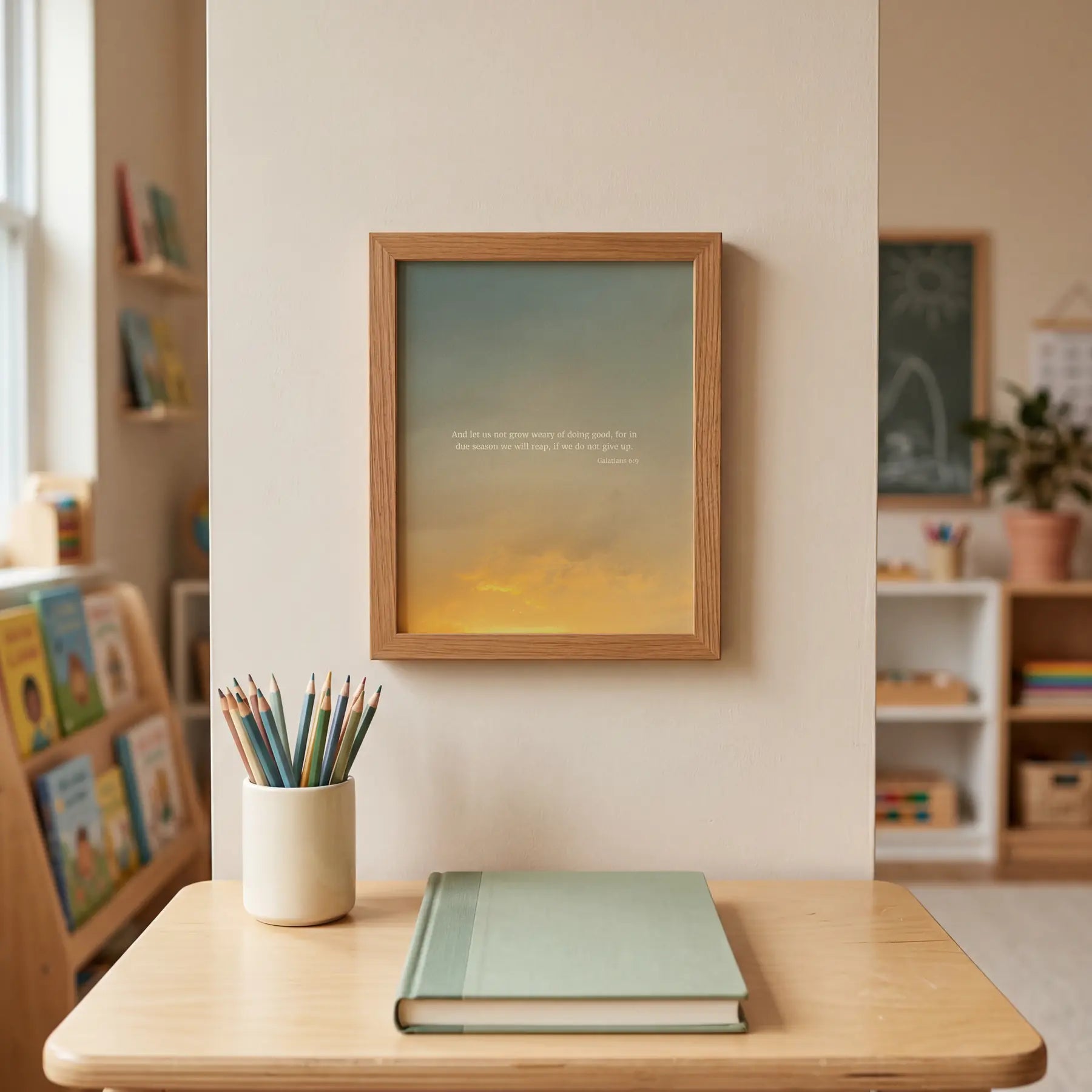 Galatians 6:9 ESV - Heaven & Nature Co. Scripture Print - Lifestyle