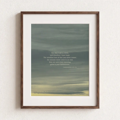Lamentations 3:21-23 ESV - Heaven & Nature Co. Scripture Print - Lifestyle - Life-Giving Pages Version