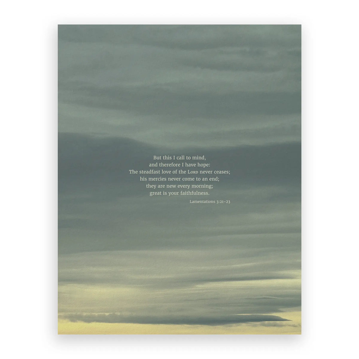 Lamentations 3:21-23 ESV - Heaven & Nature Co. Scripture Print - 11x14 No Frame - Life-Giving Pages Version