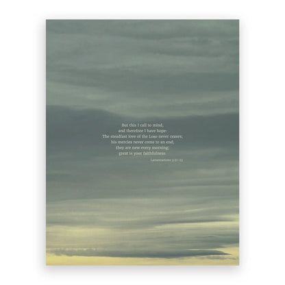 Lamentations 3:21-23 ESV - Heaven & Nature Co. Scripture Print - 11x14 No Frame - Life-Giving Pages Version