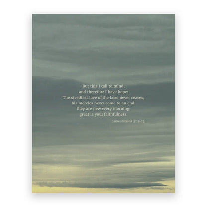 Lamentations 3:21-23 ESV - Heaven & Nature Co. Scripture Print - 8x10 No Frame - Life-Giving Pages Version