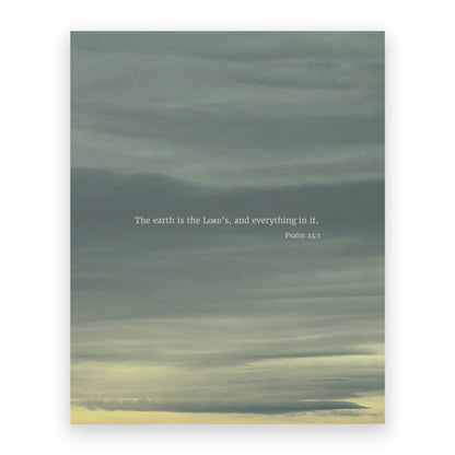 Psalm 24:1 NIV - Heaven & Nature Co. Scripture Print - 8x10 No Frame