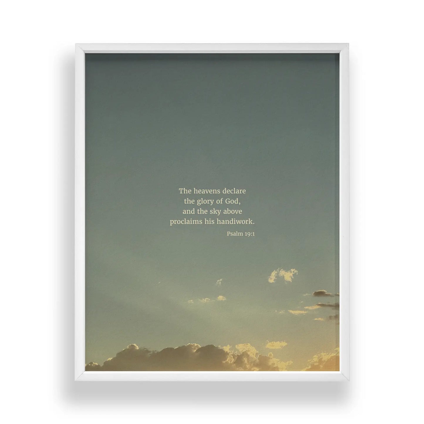Psalm 19:1 ESV - Heaven & Nature Co. Scripture Print - Main Frame Mockup