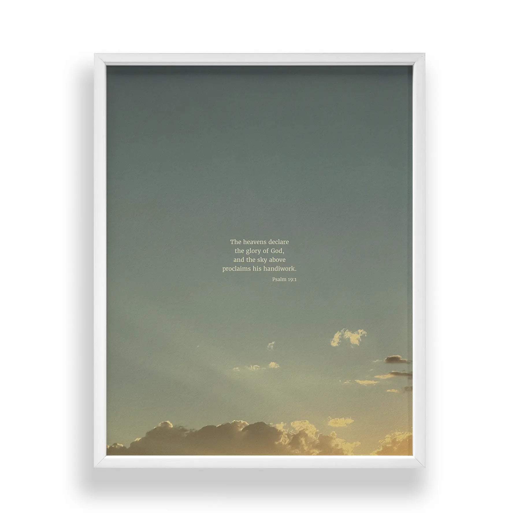 Psalm 19:1 ESV - Heaven & Nature Co. Scripture Print - Standard 11x14 Frame Mockup