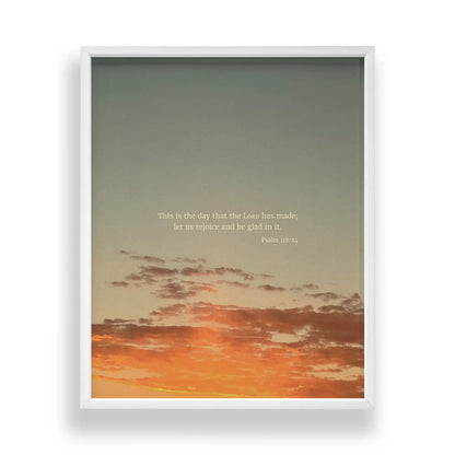 Psalm 118:24 ESV - Heaven & Nature Co. Scripture Print - Main Frame Mockup