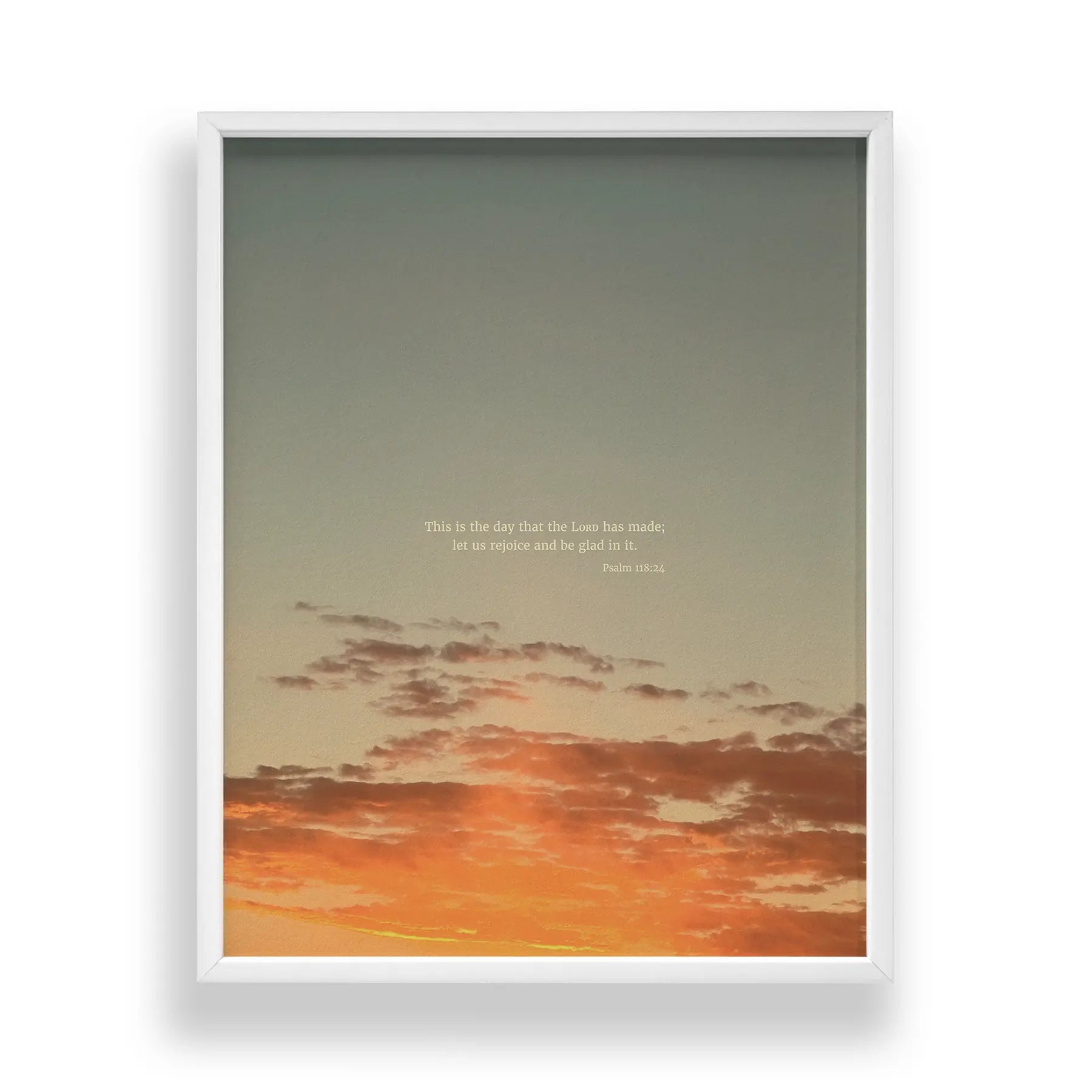 Psalm 118:24 ESV - Heaven & Nature Co. Scripture Print - Standard 11x14 Frame Mockup