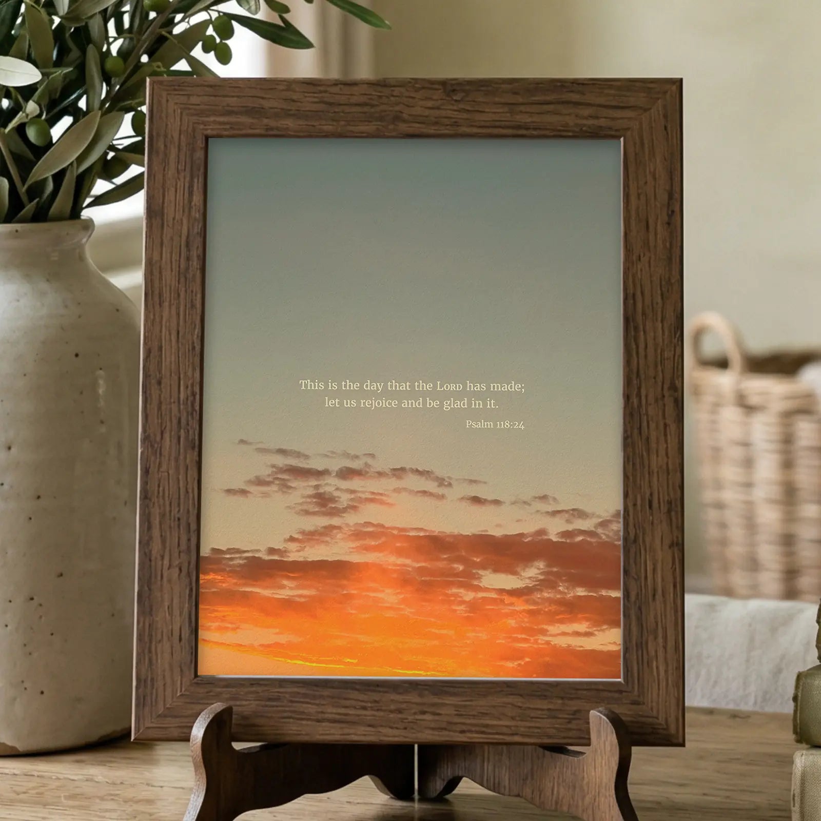 Psalm 118:24 ESV - Heaven & Nature Co. Scripture Print - Lifestyle