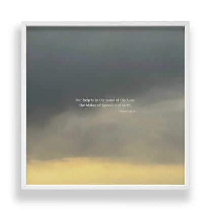 Psalm 124:8 CSB - Heaven & Nature Co. Scripture Print - Standard 10x10 Frame Mockup