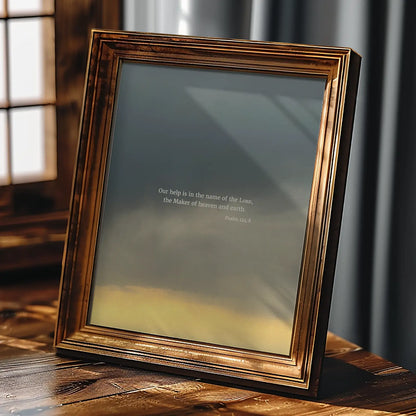 Psalm 124:8 CSB - Heaven & Nature Co. Scripture Print - Lifestyle