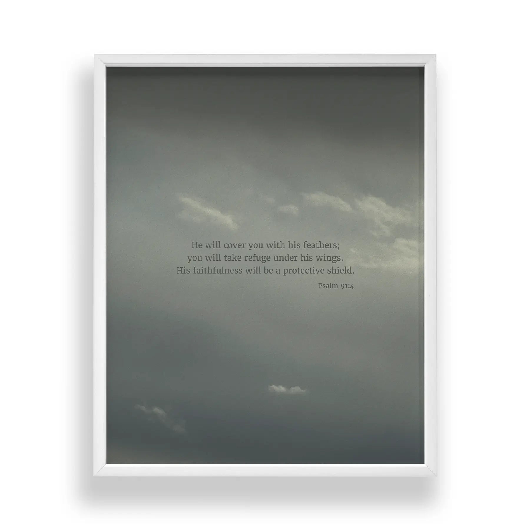 Psalm 91:4 CSB - Heaven & Nature Co. Scripture Print - Main Frame Mockup
