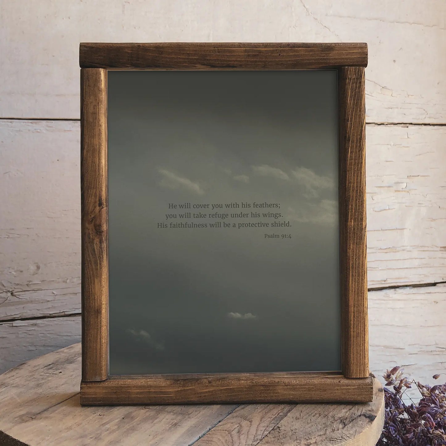 Psalm 91:4 CSB - Heaven & Nature Co. Scripture Print - Lifestyle