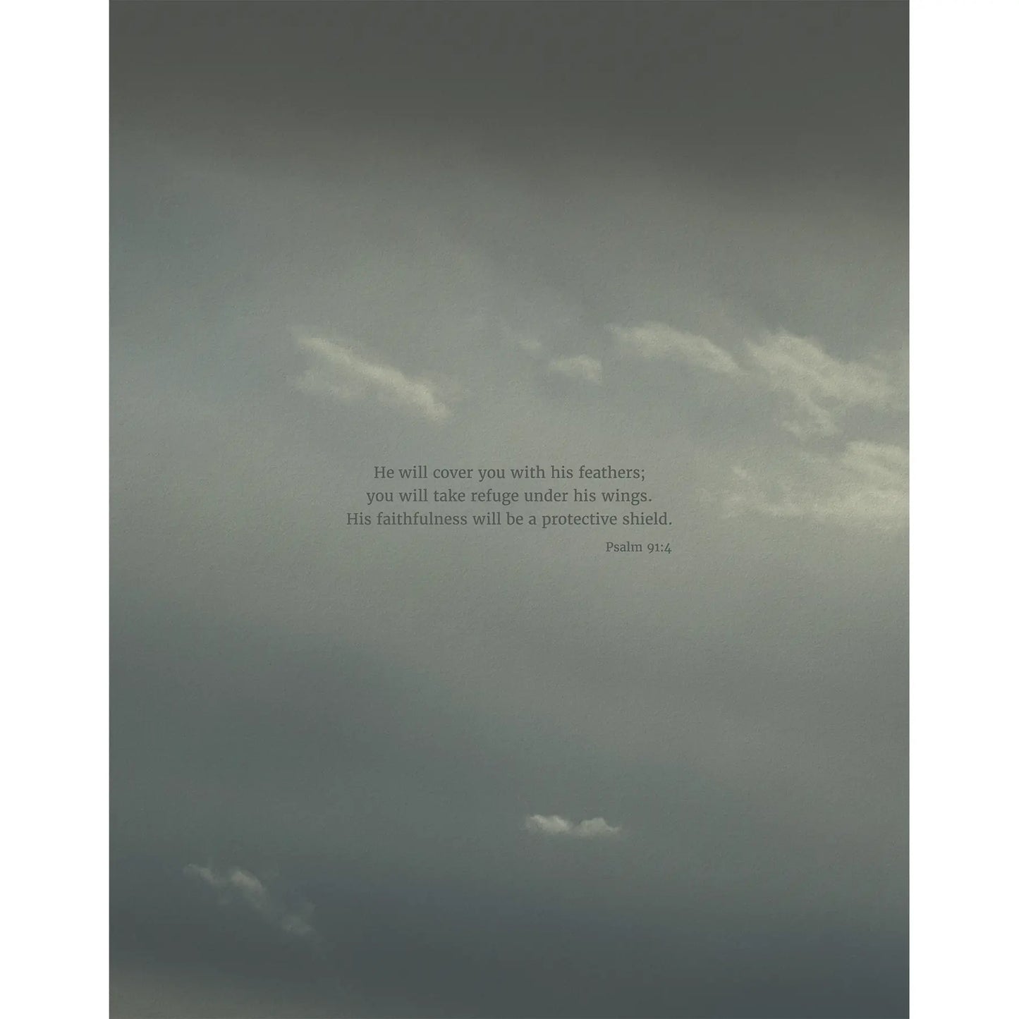 Psalm 91:4 CSB - Heaven & Nature Co. Scripture Print - 11x14 No Frame
