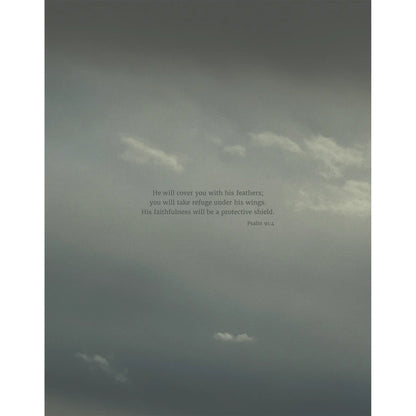 Psalm 91:4 CSB - Heaven & Nature Co. Scripture Print - 11x14 No Frame