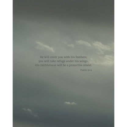 Psalm 91:4 CSB - Heaven & Nature Co. Scripture Print - 8x10 No Frame