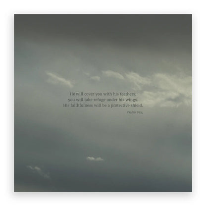 Psalm 91:4 CSB - Heaven & Nature Co. Scripture Print - 10x10 No Frame