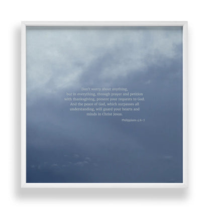 Philippians 4:6-7 CSB - Heaven & Nature Co. Scripture Print - Standard 10x10 Frame Mockup