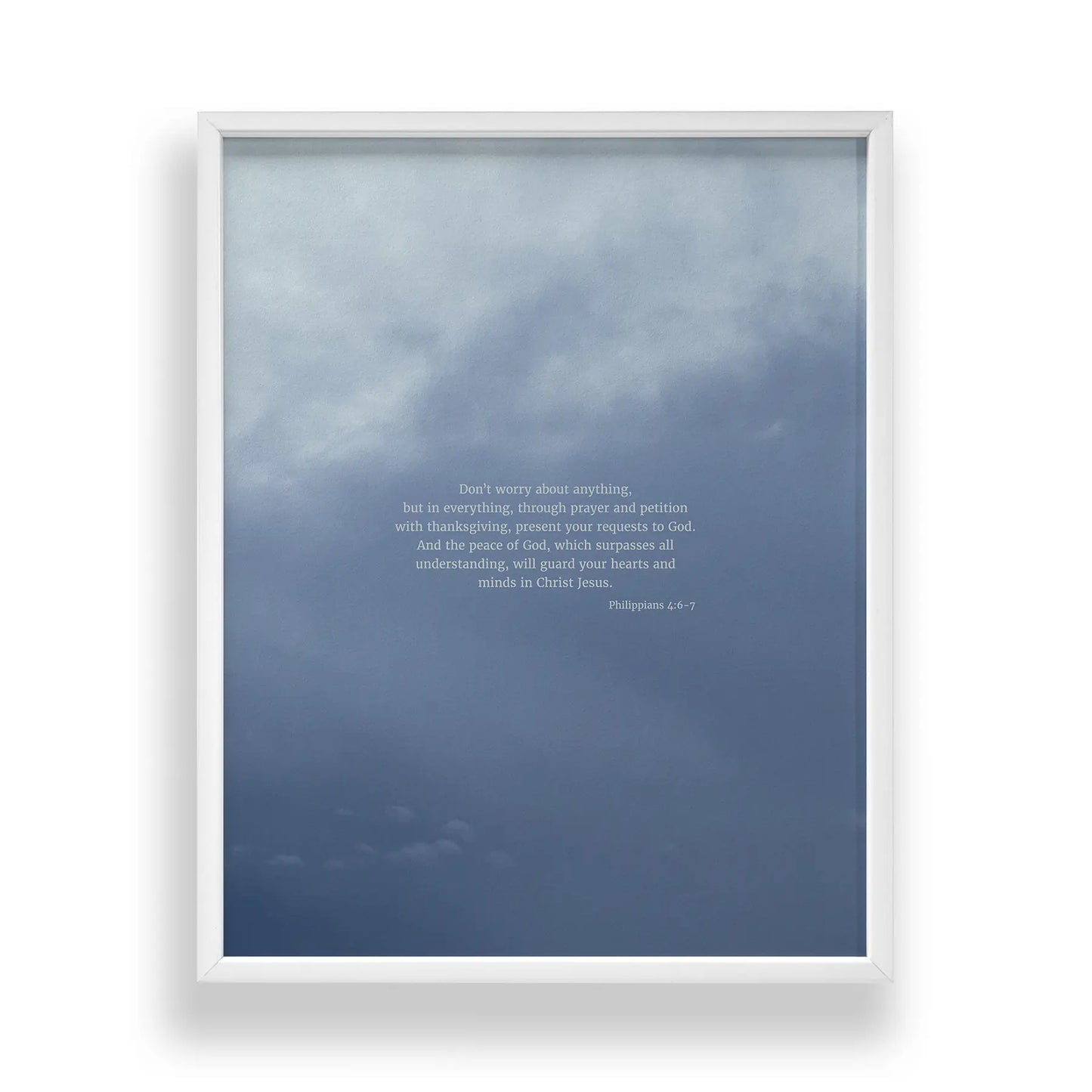 Philippians 4:6-7 CSB - Heaven & Nature Co. Scripture Print - Standard 11x14 Frame Mockup