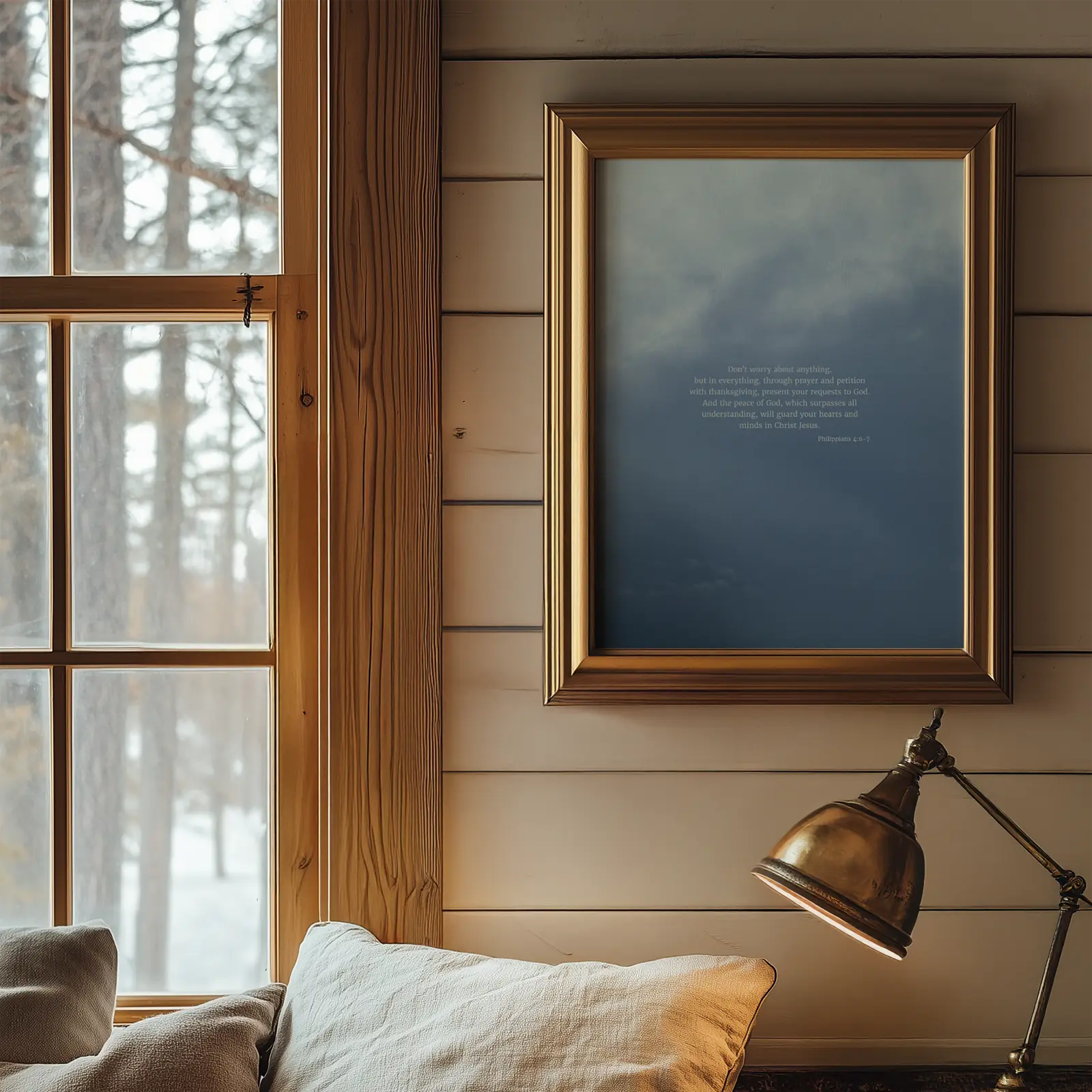 Philippians 4:6-7 CSB - Heaven & Nature Co. Scripture Print - Lifestyle