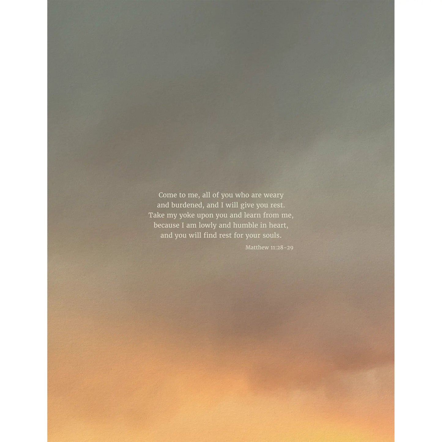 Matthew 11:28-29 CSB - Heaven & Nature Co. Scripture Print - 11x14 No Frame