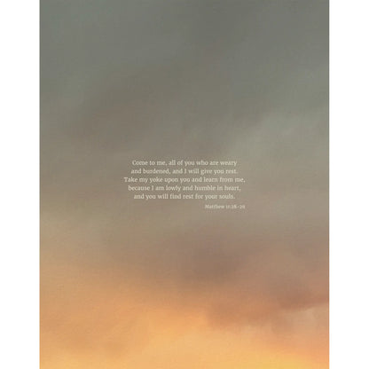 Matthew 11:28-29 CSB - Heaven & Nature Co. Scripture Print - 11x14 No Frame