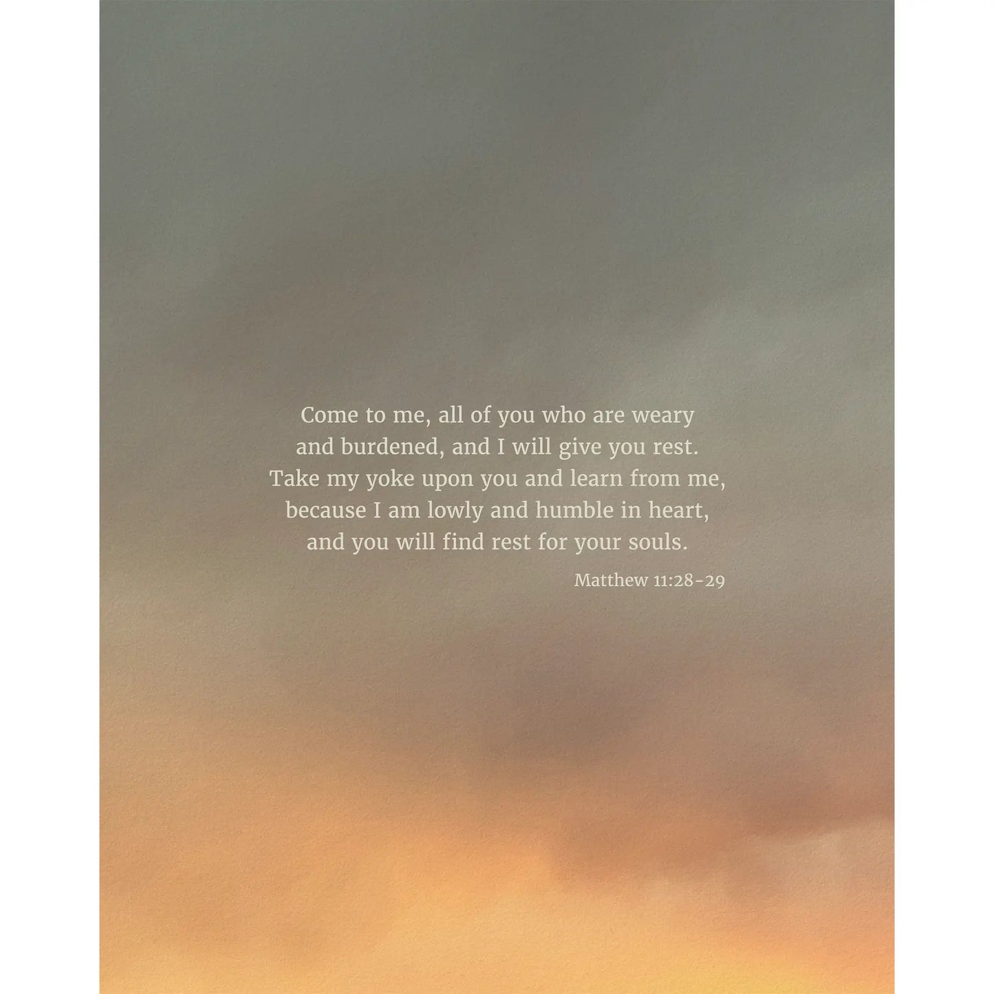 Matthew 11:28-29 CSB - Heaven & Nature Co. Scripture Print - 8x10 No Frame