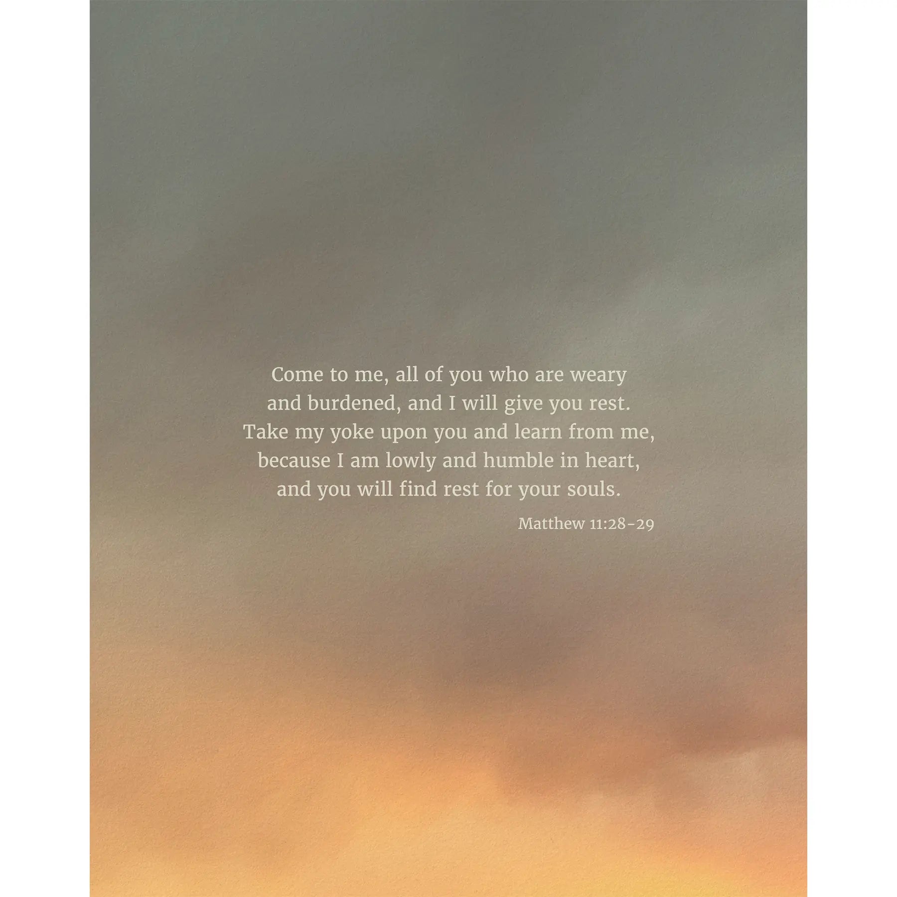 Matthew 11:28-29 CSB - Heaven & Nature Co. Scripture Print - 8x10 No Frame