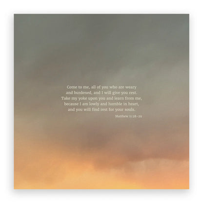 Matthew 11:28-29 CSB - Heaven & Nature Co. Scripture Print - 10x10 No Frame