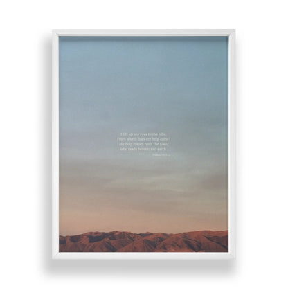 Psalm 121:1-2 ESV - Heaven & Nature Co. Scripture Print - Standard 11x14 Frame Mockup