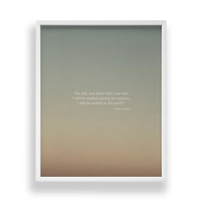 Psalm 46:10 ESV - Heaven & Nature Co. Scripture Print - Main Frame Mockup
